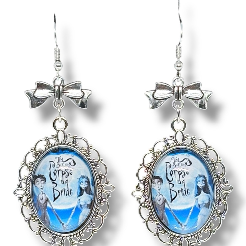 Corpse Bride Tim Burton’s Inspired Character Pendant 2 pairs Set of Earrings - Picture 5 of 7